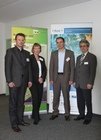 Veranstalter und Referentin (v.li): Eduard Schöffendt (IHK Schwaben, Dr. Kerstin Röhrich (VDI/VDE Innovation + Technik GmbH), Stefan Schimpfle (aiti-Park), Peter Bögler (Regio Augsburg Wirtschaft GmbH)