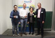 Referenten des ersten GründerTalks an der Uni Augsburg: v.l.n.r. Henning Koch, makandra; Markus A. Schilling, BayStartUP; Claudia Lange-Hetmann, Universität Augsburg; Stephan Schimpfle, aitiRaum