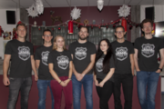 Das Team von Alamos bei der Weihnachtsfeier 2019 (von links): Jonas Dosch, Manuel Gebert, Johanna Dvorak, Andreas Bettenburg, Svenja Stöber, Simon Scherer und Simon Wheeler. Foto: Alamos